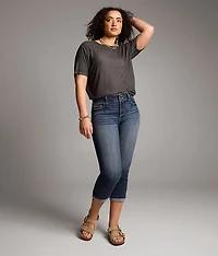 Gabby Cuffed Stretch Capri Jean