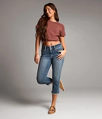 Gabby Cuffed Stretch Capri Jean