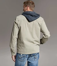 Bradley Hooded Denim Stretch Shacket