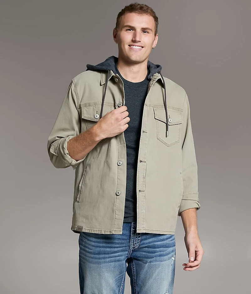 Bradley Hooded Denim Stretch Shacket