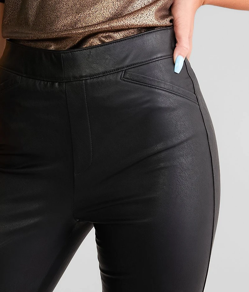 Pull On Flare Pleather Stretch Pant