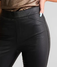Pull On Flare Pleather Stretch Pant