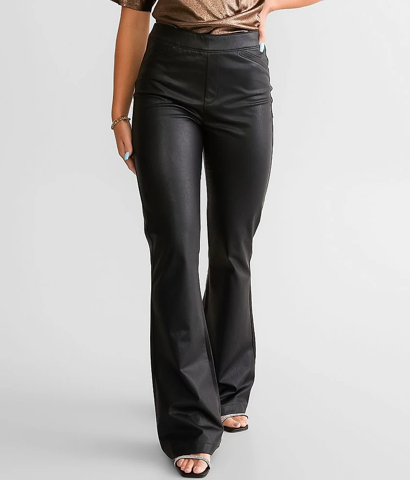 Pull On Flare Pleather Stretch Pant