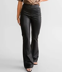 Pull On Flare Pleather Stretch Pant