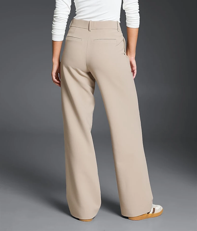 High Rise Wide Leg Trouser Stretch Pant