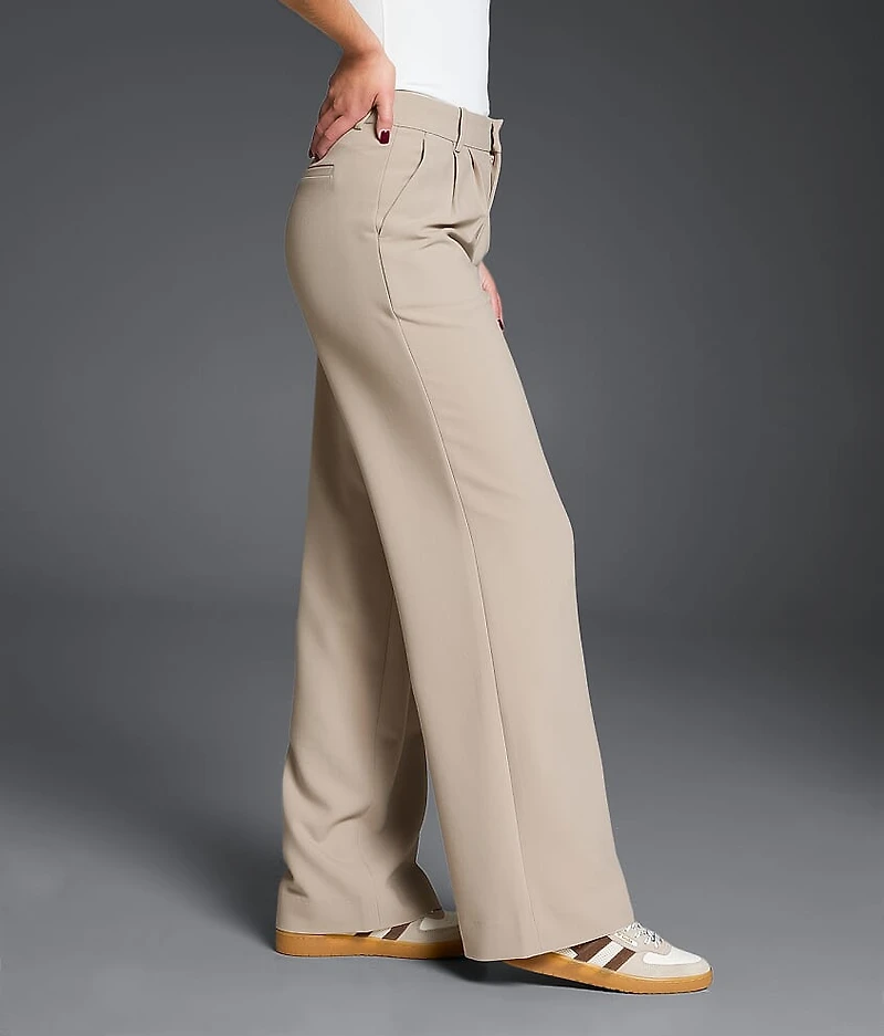 High Rise Wide Leg Trouser Stretch Pant