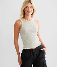 Striped High Neck Tank Top