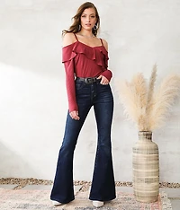 Cold Shoulder Ruffle Top