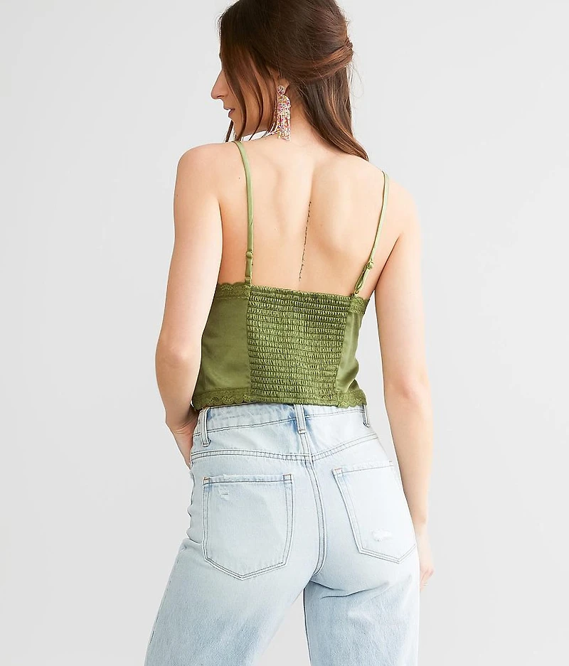 Satin Cropped Tank Top