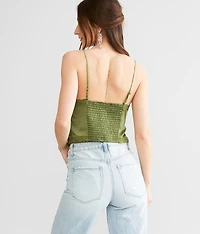 Satin Cropped Tank Top