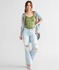 Satin Cropped Tank Top