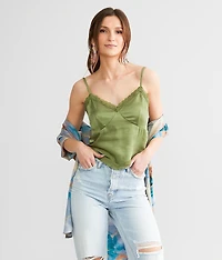 Satin Cropped Tank Top