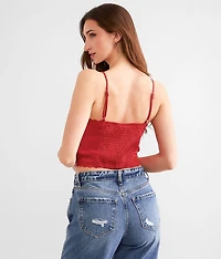 Satin Cropped Tank Top