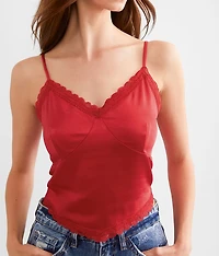 Satin Cropped Tank Top