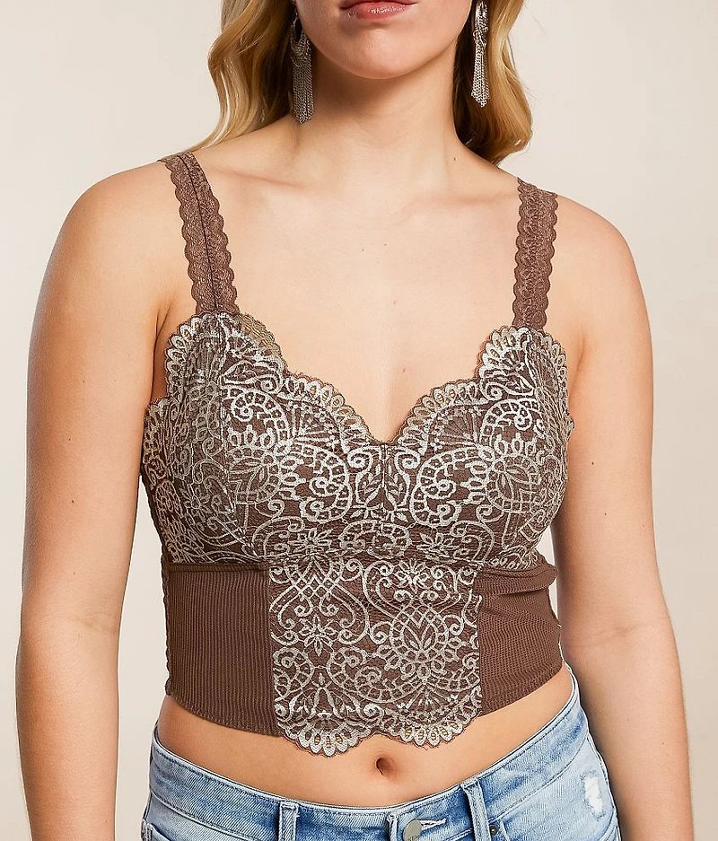 Embroidered Lace Full Coverage Bralette