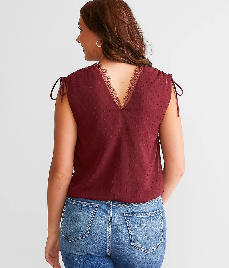 Swiss Dot Chiffon Tank Top
