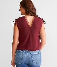 Swiss Dot Chiffon Tank Top