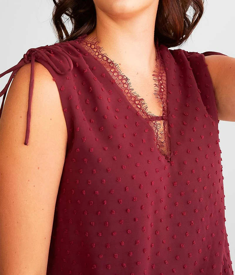 Swiss Dot Chiffon Tank Top