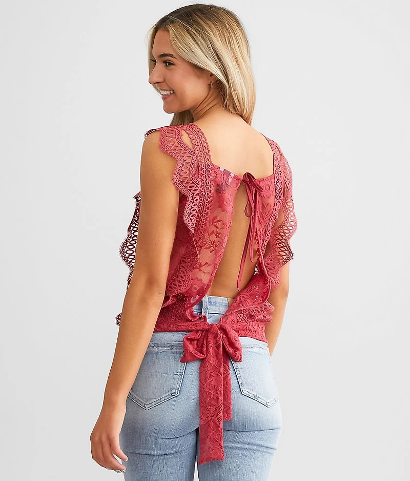 Floral Lace Crochet Tank Top