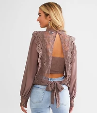 Open Back Tie Crochet Top
