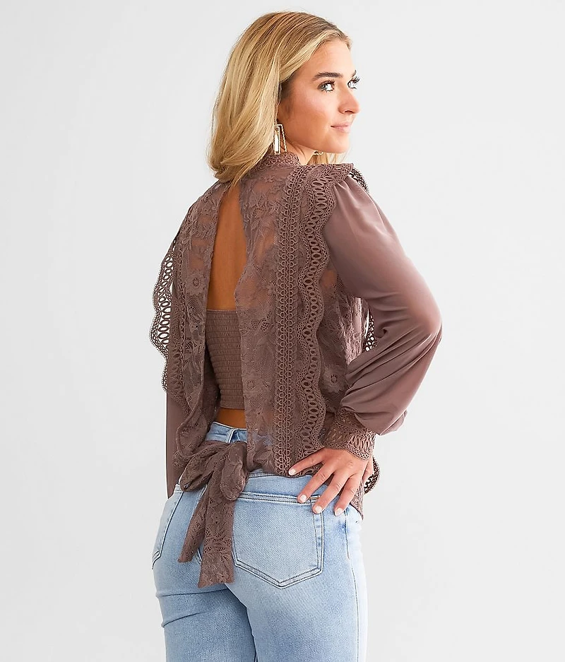 Open Back Tie Crochet Top