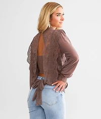Open Back Tie Crochet Top