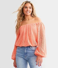 Off The Shoulder Crochet Top