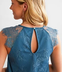 Eyelash Lace A-Line Top