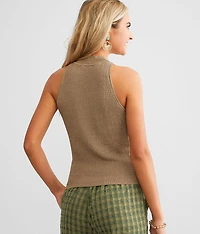 High Neck Textured Tank Top