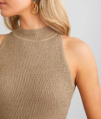 High Neck Textured Tank Top