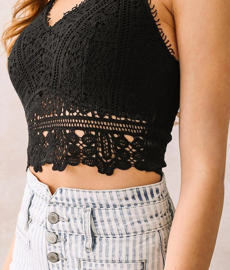 Crochet Overlay Lined Brami
