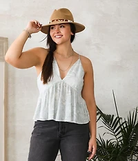 Leaf Peplum Tank Top
