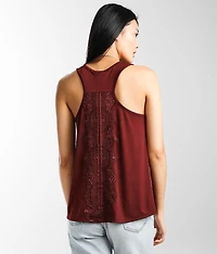 Eyelash Lace Applique Tank Top