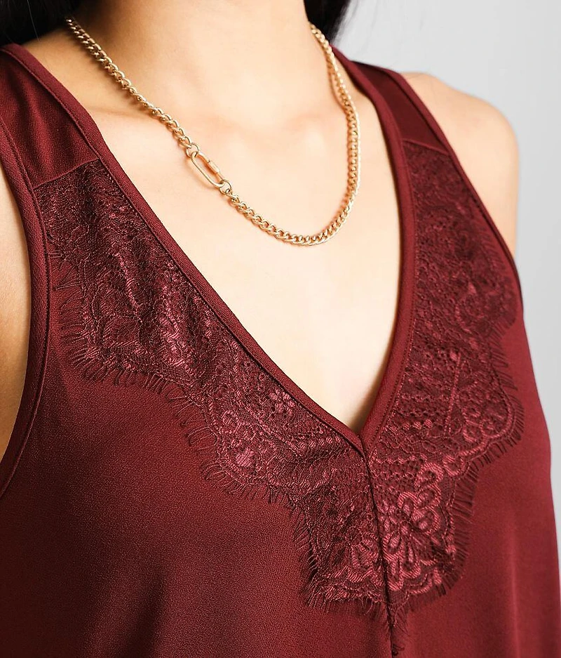 Eyelash Lace Applique Tank Top
