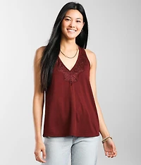 Eyelash Lace Applique Tank Top