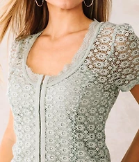 Floral Eyelash Lace Top