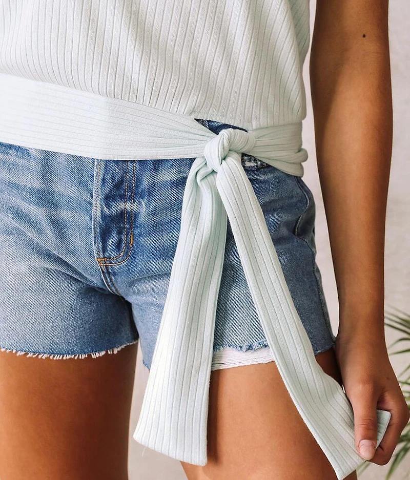 One Shoulder Side Tie Top