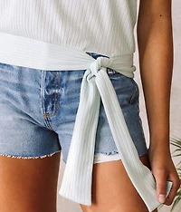 One Shoulder Side Tie Top