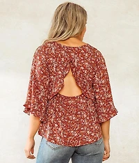 Open Ruffle Back Top