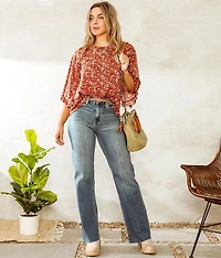 Open Ruffle Back Top