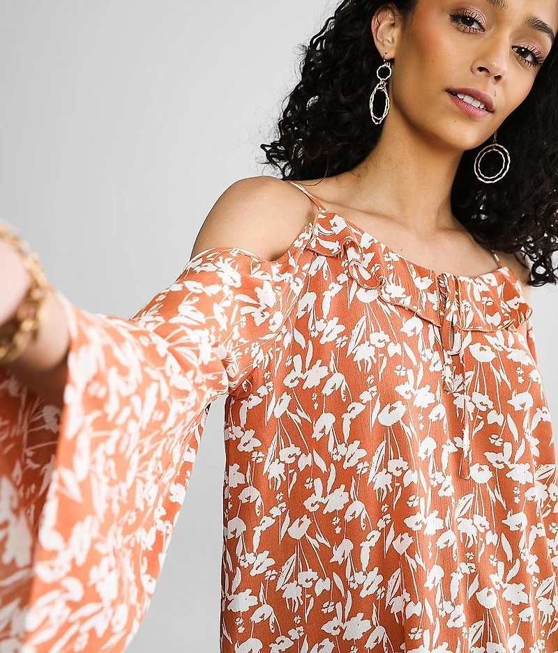 Floral Cold Shoulder Top