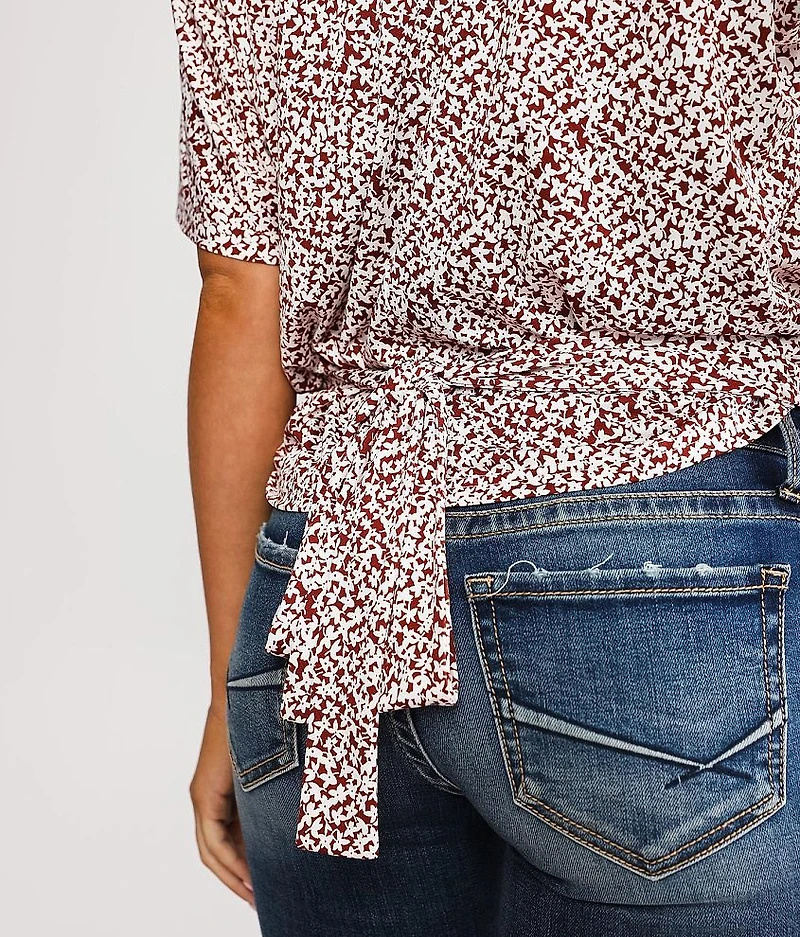 Floral Back Tie Top