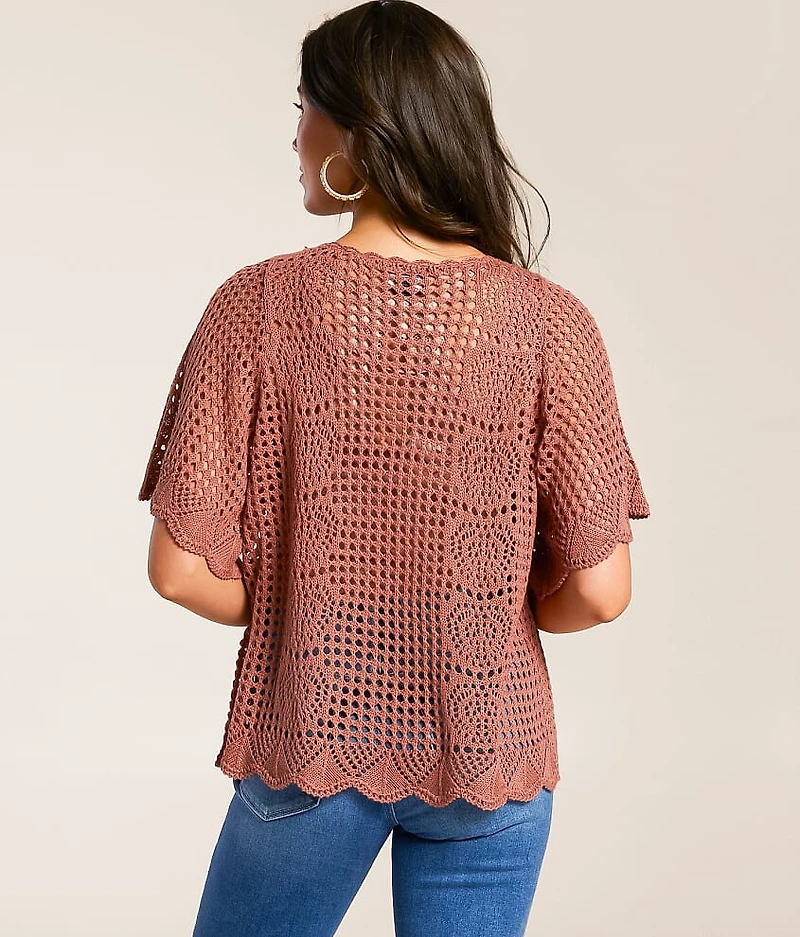 Scalloped Crochet Sweater