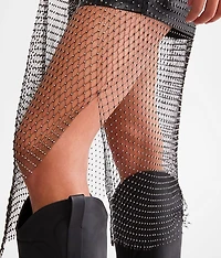 Rhinestone Mesh Kimono - One Size