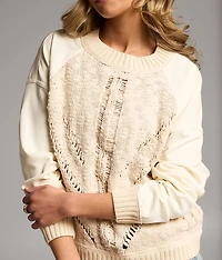 Pieced Chunky Knit Sweater
