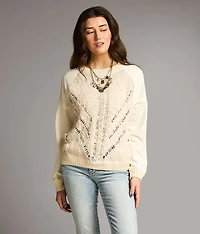 Pieced Chunky Knit Sweater