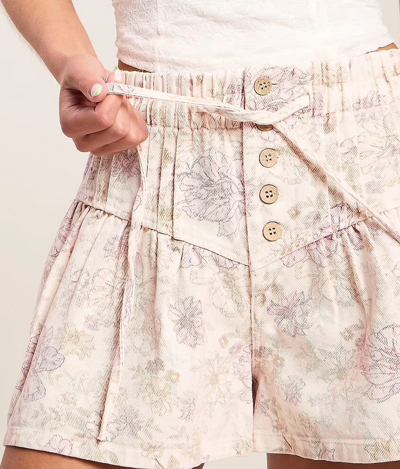 Pleated Floral Short