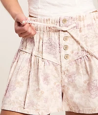 Pleated Floral Short