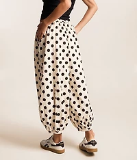 Polka Dot Cropped Wide Leg Pant