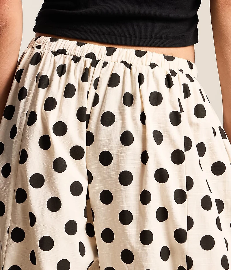Polka Dot Cropped Wide Leg Pant